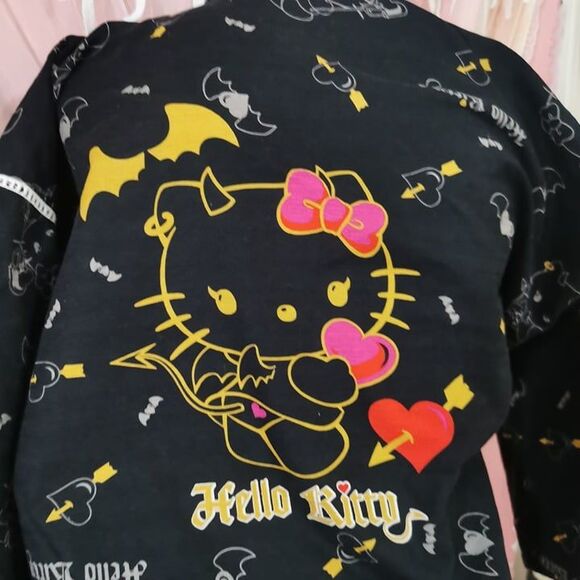 Devil Hello Kitty Outfit Size Small Black Top Shorts Cosplay Sleepwear Halloween - Picture 1 of 12